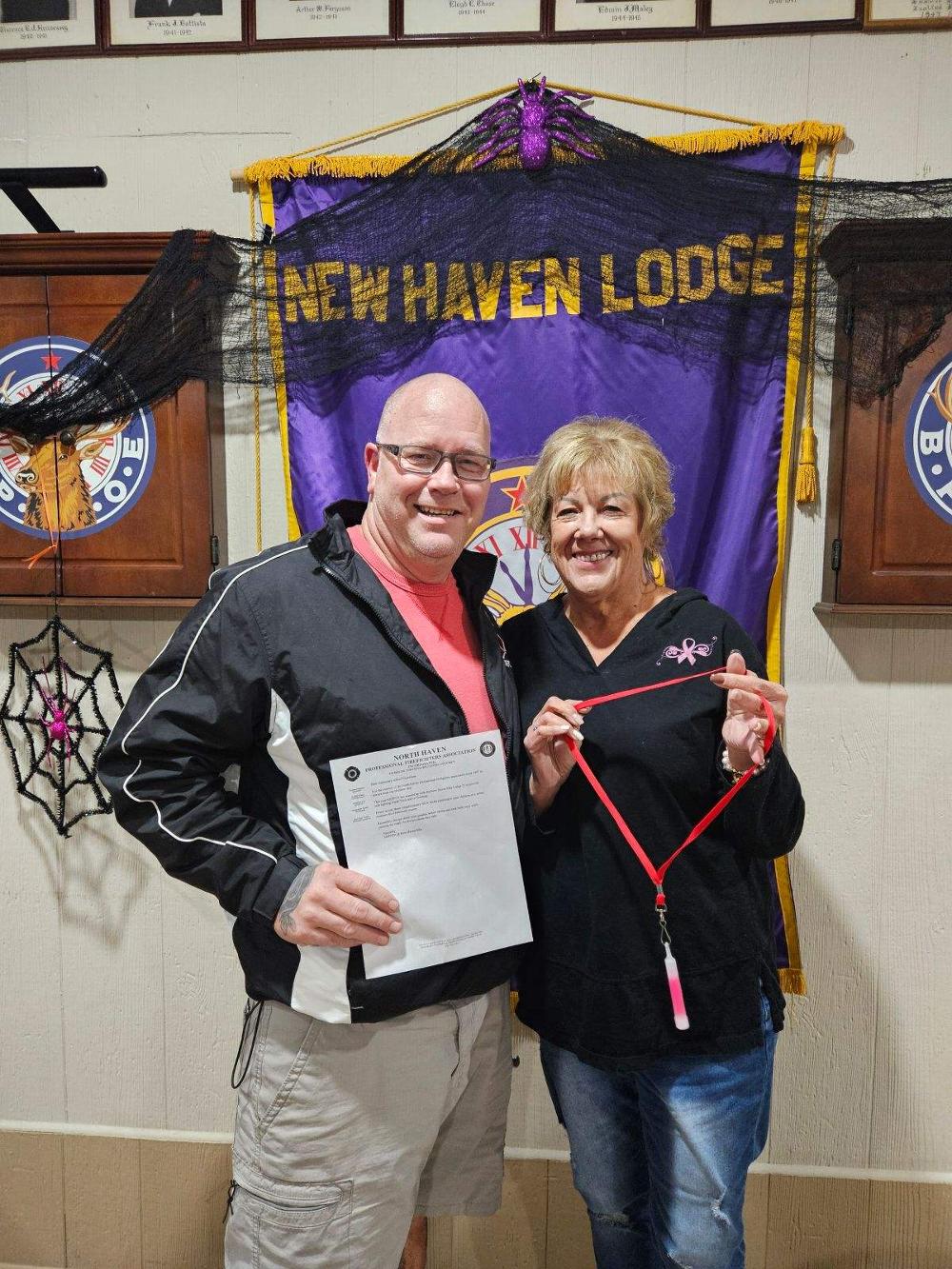 Halloween Glow Light Donation, partnership with North Haven Fire Department