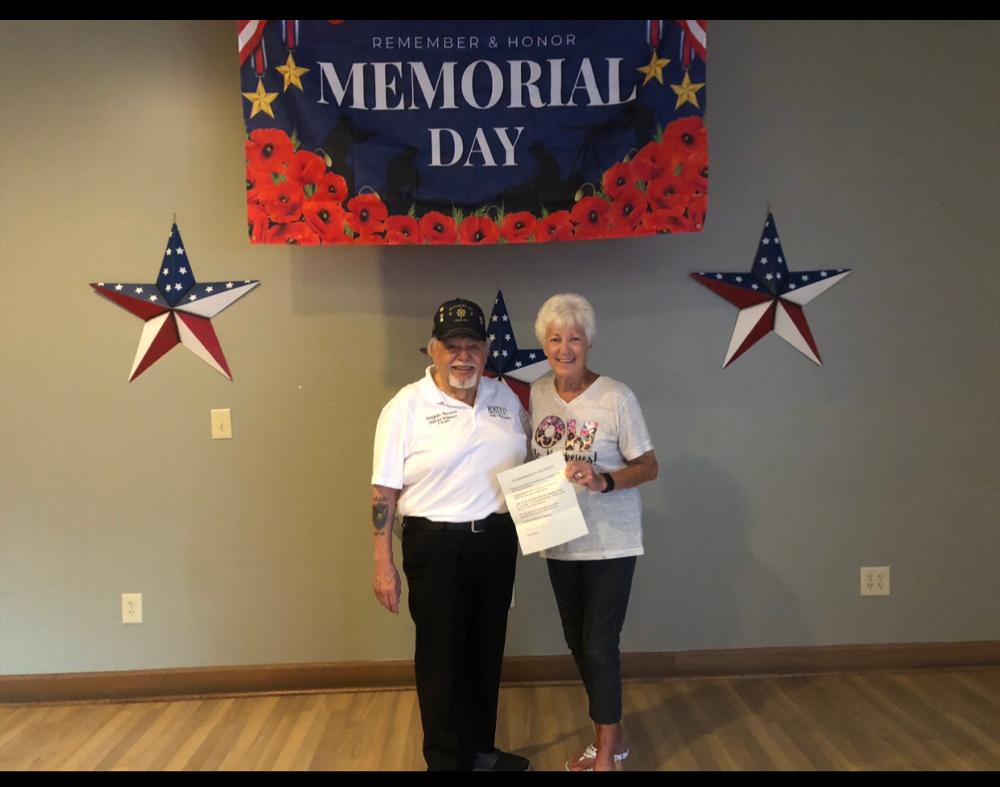 Angelo Nocera Lodge Veterans Chairman and Trish Moore Lodge Member 