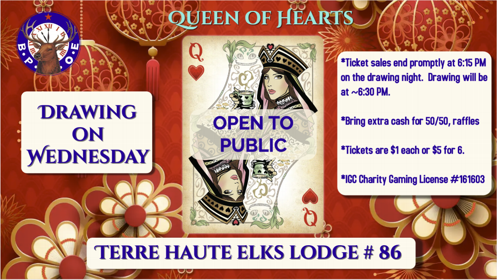 Wednesday Night Queen of Hearts Drawing