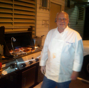 Grilling Sockeye Salmon out back!