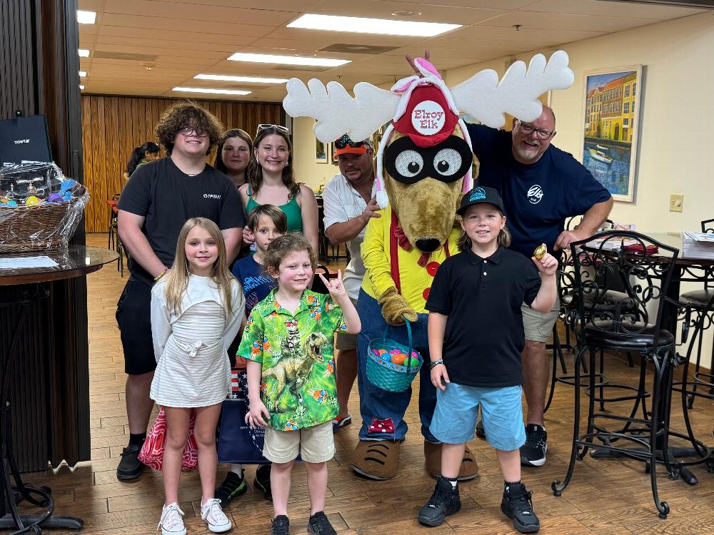 Easter Egg Hunt April 2025 with Elroy T. Elk - promoting Drug Awareness