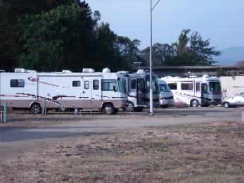 16 Large RV spaces next to San Luis Creek with room for large rigs with popouts.
 Water & electric hookups (dump station onsite)