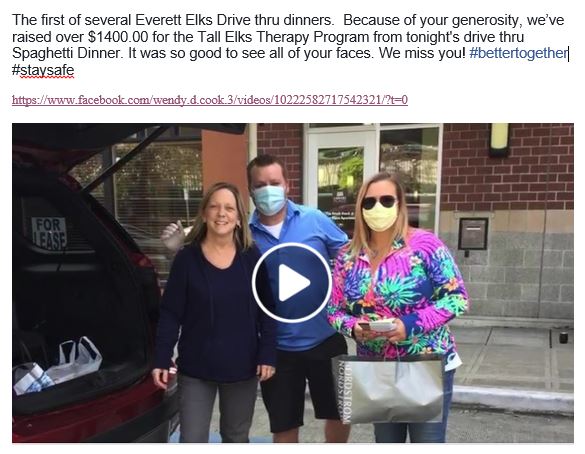 ER Jocelyn Sievers-Bailey's Drive-thru Dinner.