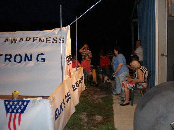 Members working on the Bushwhacker Days Float.
More letters to cut.