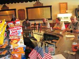 Fellowship on a hot day: Pictured are a few members cooling off on a hot summer day.  We can also find them cooling off on a cold winter day. :-)  