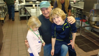 Family Fun Night at the Cortland Elks....Helping grandfather Elk in the kitchen. Without a doubt a future Elk.