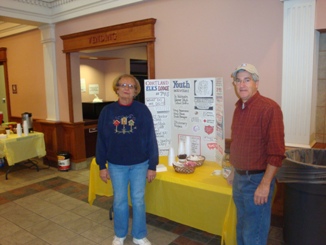 Kathy and John were the first to arrive to get the Hospitality booths going.  