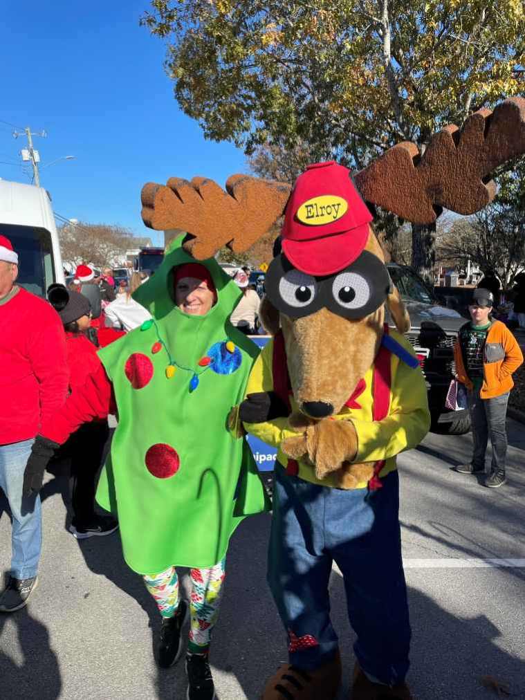 Elroy and a festive helper in the 2024 Christmas Parade