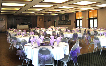 Hall set up for a wedding