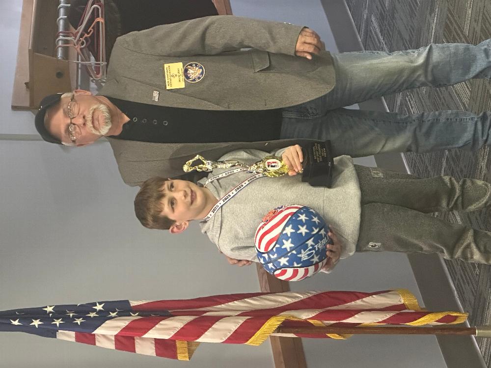 Clayton Nowak, 2025-2026 8-9 year old boys Elks State Hoop Shoot Champion