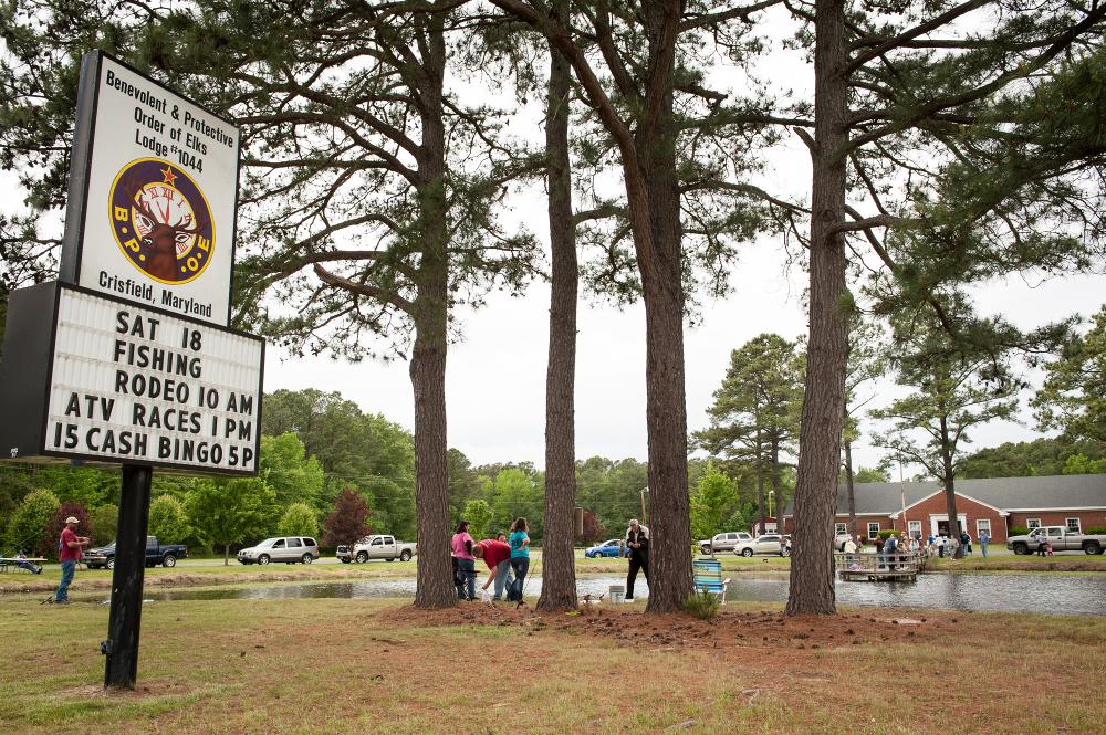 The Fishing Rodeo is held in front of our lodge with other events going on same day.
