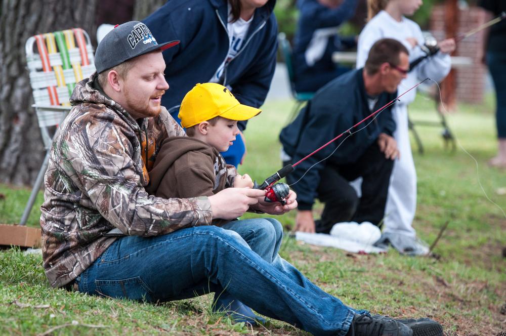 Each year we hold a Fishing Rodeo in one of our ponds for local children.  