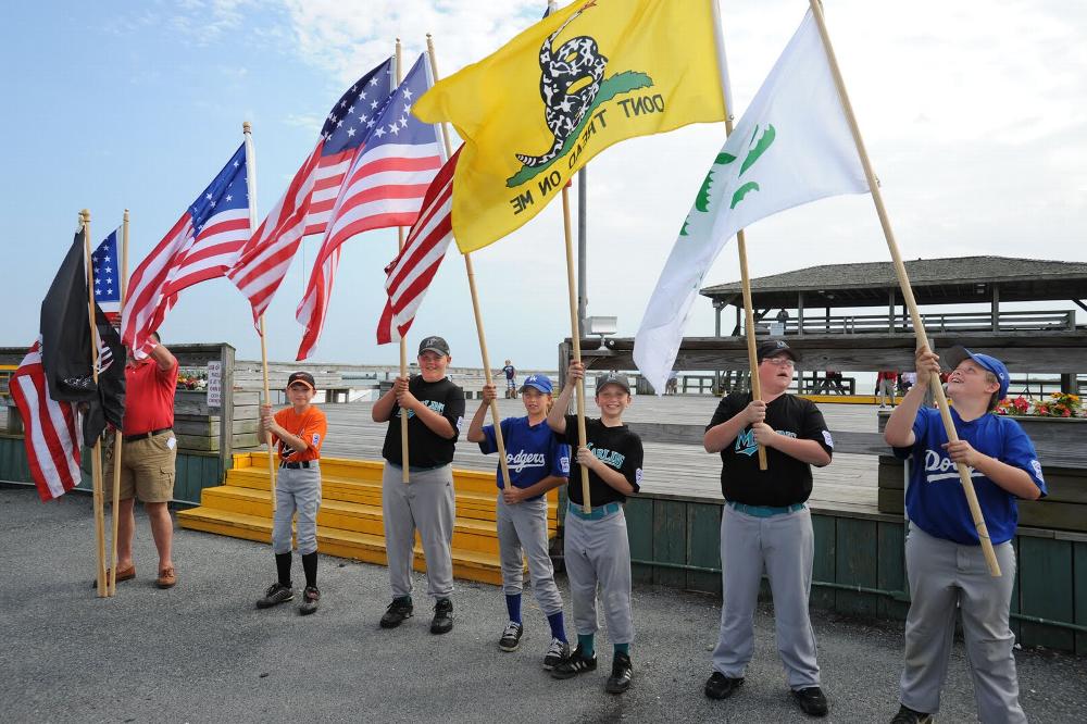 Flag Day on the Crisfield City Dock with our Little League Team as the Honor Guard.