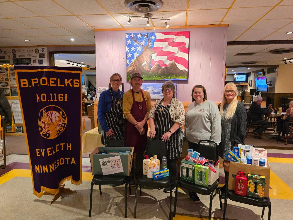 Thank you to all that helped with this amazing fundraiser!  We worked in collaboration with Faith United in Iron MN and ERATS to collect personal hygiene items the hole month of October.  We were able to offer them all these items and a generous check of $500!  Thanks everybody for your continued partnership and efforts to support our communities together we make a big difference! 