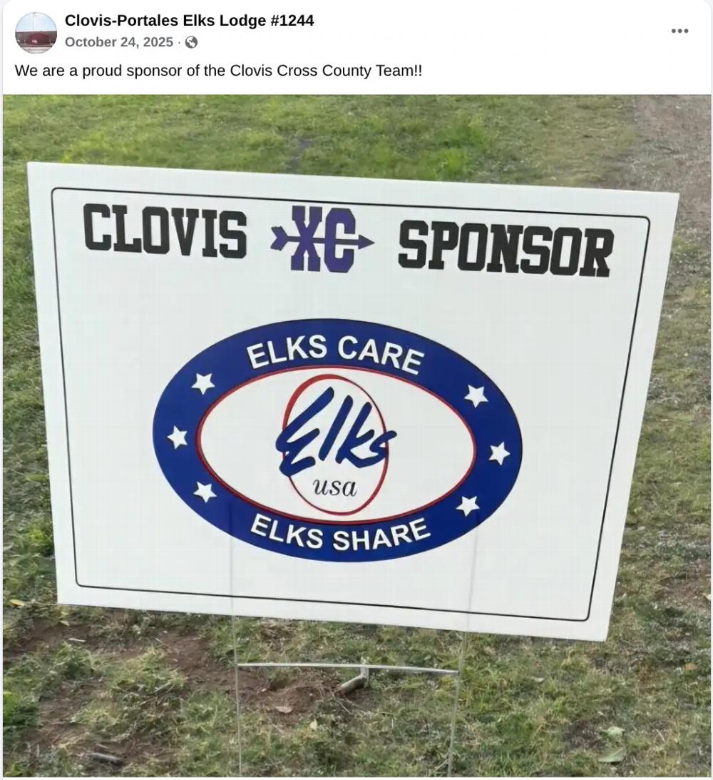 Lodge 1244 Clovis HS Cross Country sponsor