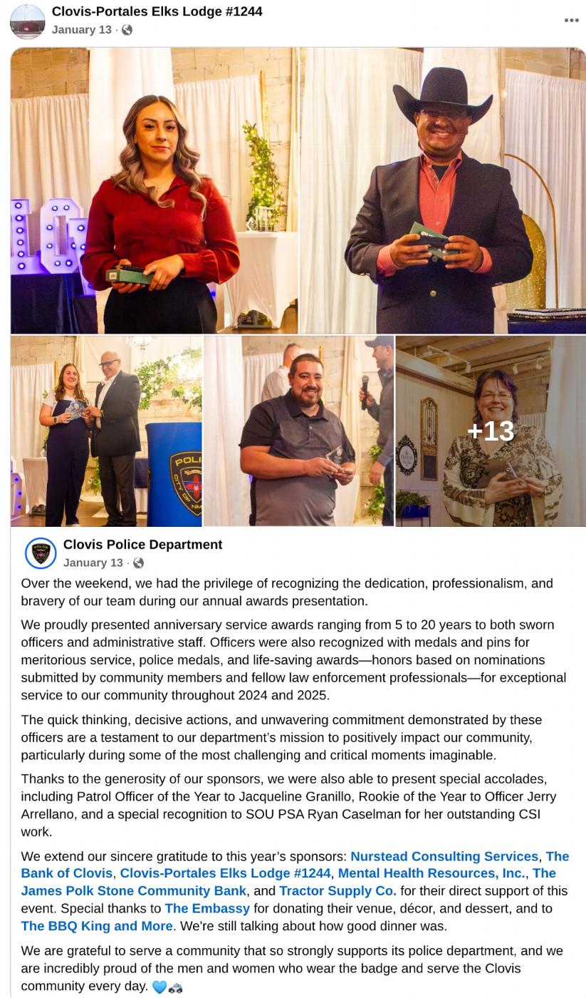 Supporting Clovis Police!