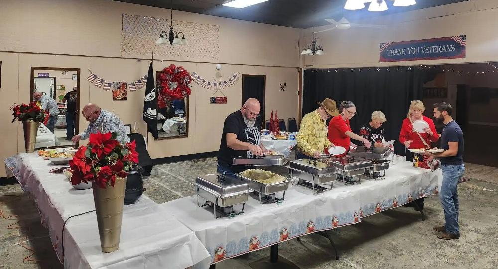 Elks sharing Christmas Dinner