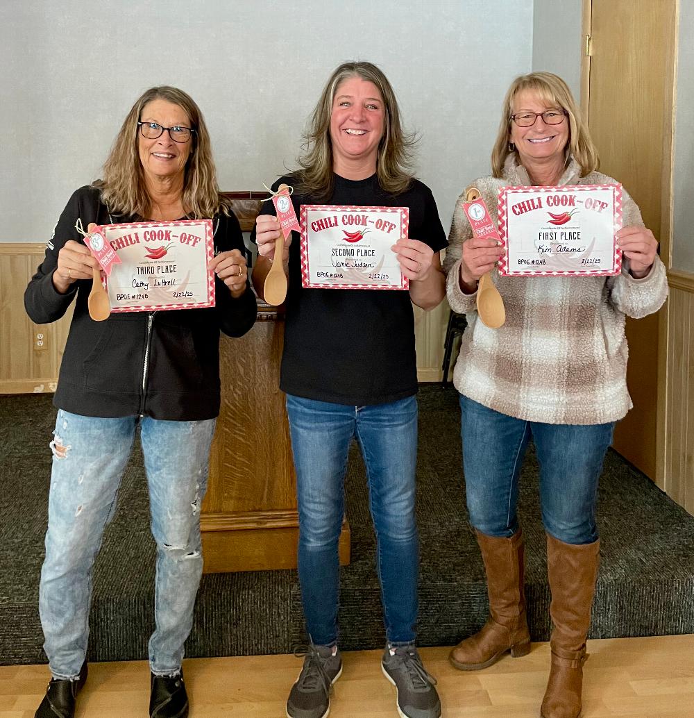 Feb. 22, 2025 - Chili Cook off Winners - congrats ladies!