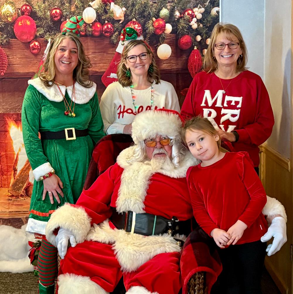 On Saturday December 14, 2024, Santa arrived on a firetruck at The Three Rivers Elks #1248. He gave presents and food to 35 children. Here we have our elf Jamie Judsen (ER) and Santa’s helpers Kendra Eldridge and Kim Adams (PER) along with Santa Doug Austin (PER) and Amelia “Moo” Sanders.