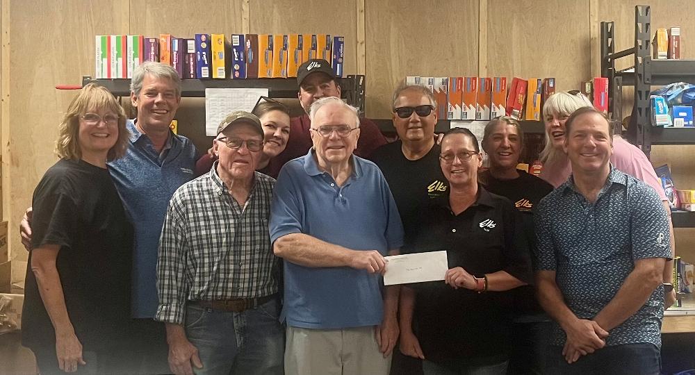 October 8, 2024 - The Three Rivers Elks #1248 toured the Three Rivers Food Site. After the tour, they presented a check for $2000 to David Berry, manager of the Food Site. The funds were received from a grant from the Elks National Foundation.