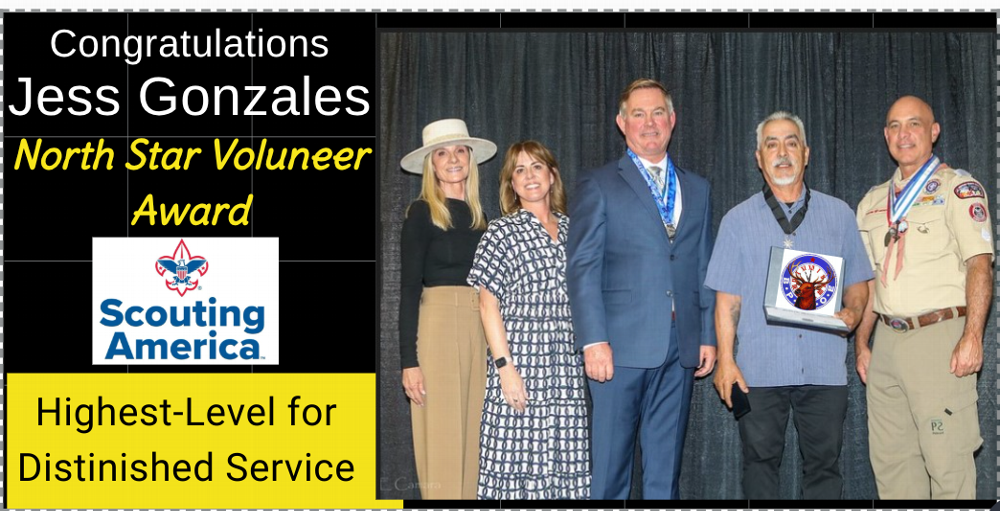 Oxnard Elks Lodge #1443 Esquire officer is awarded North Star Volunteer Award.  The Highest-Level for Distinguished Service to the Scouting America.  A very well and timely award.