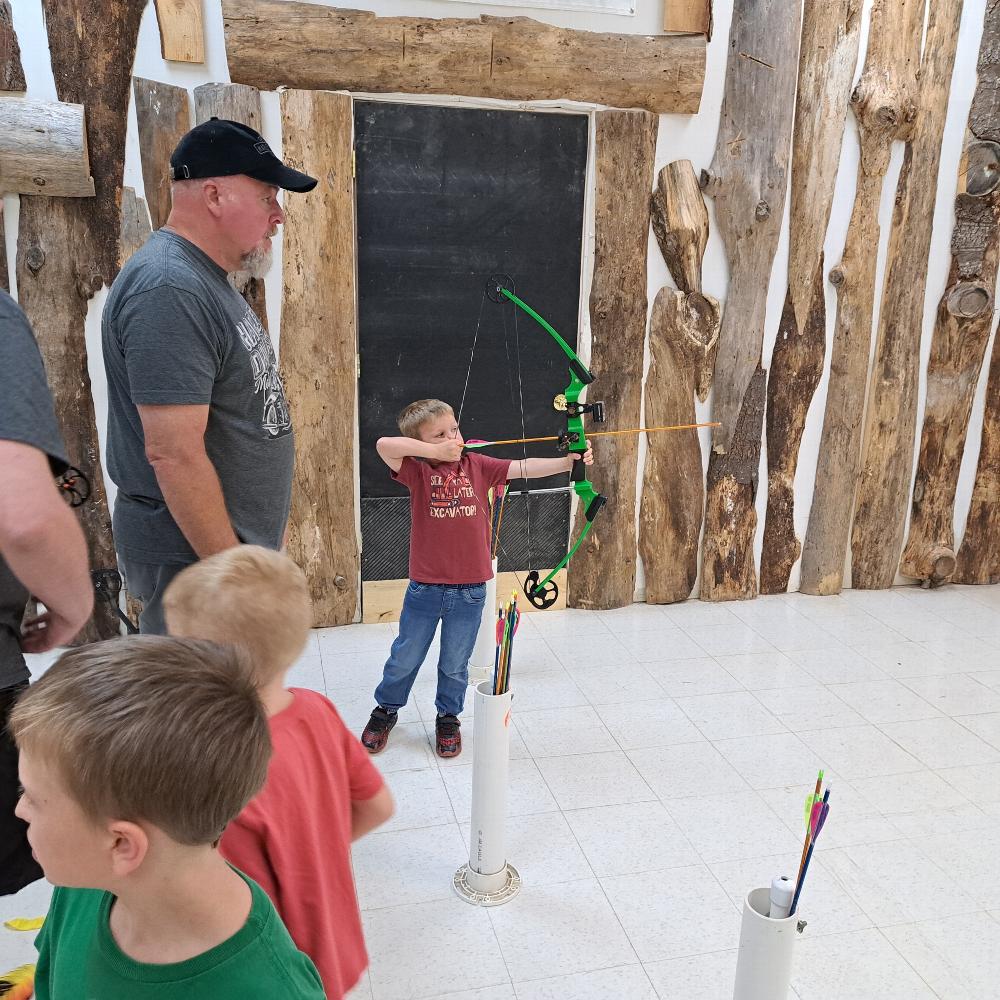 Lining up for his shot!