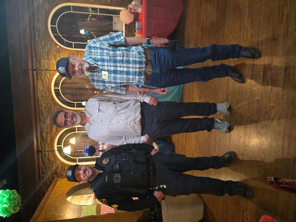 Youth Week - Kid's Cinco de Mayo Party - Officer Sackett, Mayor Kourianos and Exalted Ruler, Ken Jensen
