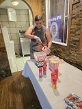 Laura, Drug Awareness Chairperson stirring up popcorn!