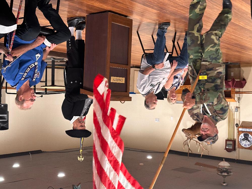 Veterans proudly carry the flags on Flag Day!