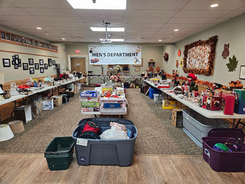 The Lady Elks rummage sale held annually during the Apple Day celebration in Hamilton.