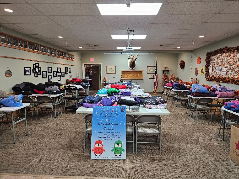 The Lady Elks assisted the Lodge with the "Keep Kids Warm" Spotlight Grant