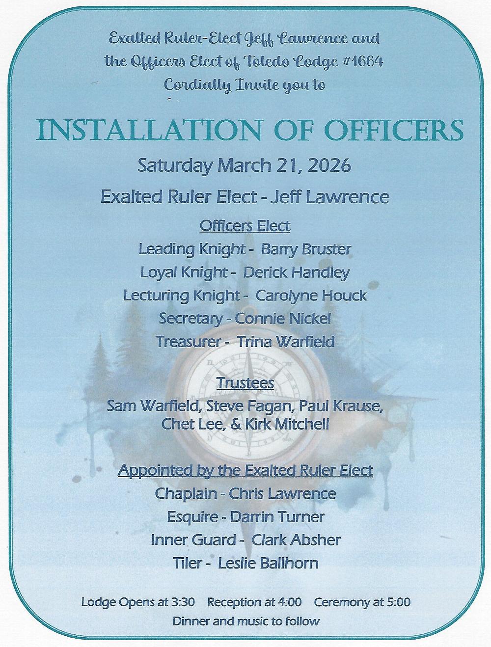 Installation of Officers 2026