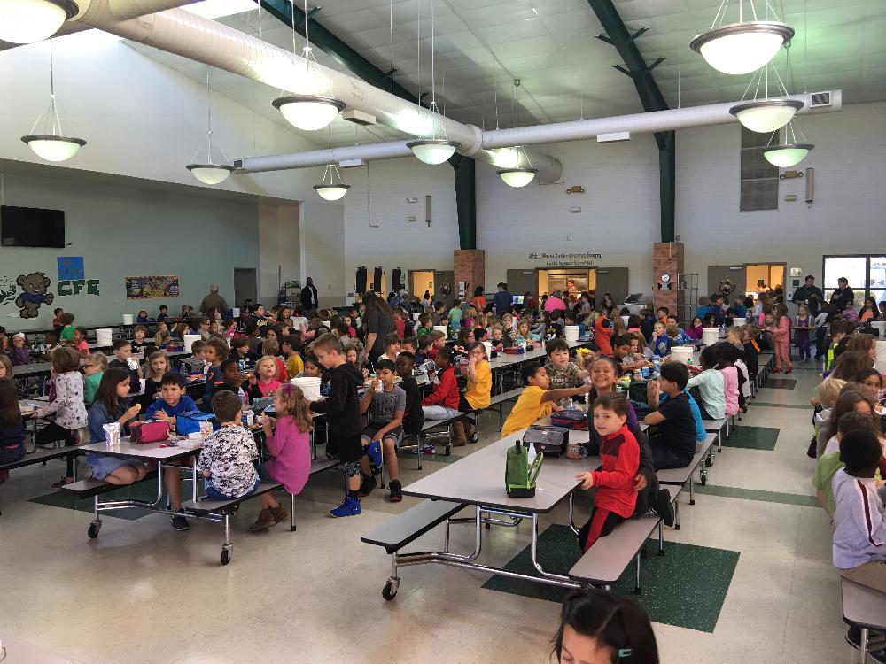 Myrtle Beach Elks volunteers including Elroy the Elk addressed over 300 children on the subject of Drug Awareness at Carolina Forest Elementary in January 2017