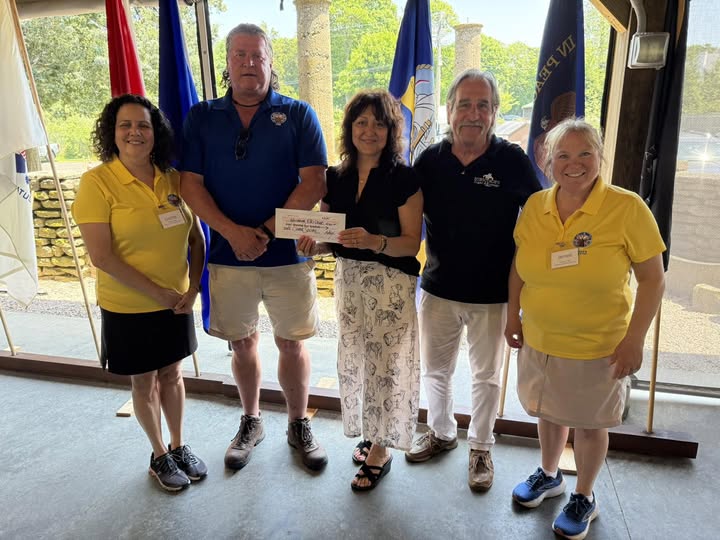 Ron and Andria, owners of Bongo Ron’s Cigar & Lounge - alongside ER Rick Newberg- proudly presented the Veterans Committee with a donation from their incredibly successful Cigar Social, held in the pavilion on May 18th.