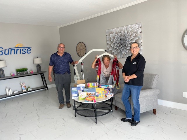 Clewiston Lodge #1853 used some of its State match grant funds to provide Sunrise Home a lift and various activity supplies.