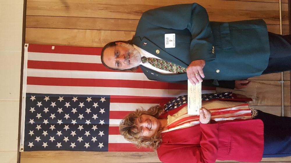 Re: Check presented to ER from Donna Reynolds, PP Coquille EmblemClub. Monies to be used toward utilities for the lodge. Money was raisedthru P.P.  Donna's president project.s