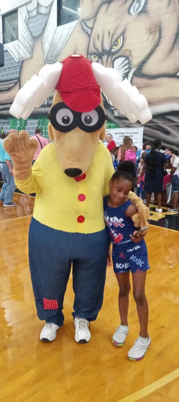 I want to thank and applaud Angus Patterson, Rhonda McDonald, John Koger, Richard Gest, Bob Tiegs, Ernest Enfinger, and our nationally known Elroy for their participation August 2nd, Back 2 School Bash. They represented the Walterboro Elks Lodge 1988, at the Drug Awareness table, handing out informational pamphlets, coloring books and crayons. Just one of the many great projects the Elks do for there community. Elks Care, Elks Share.