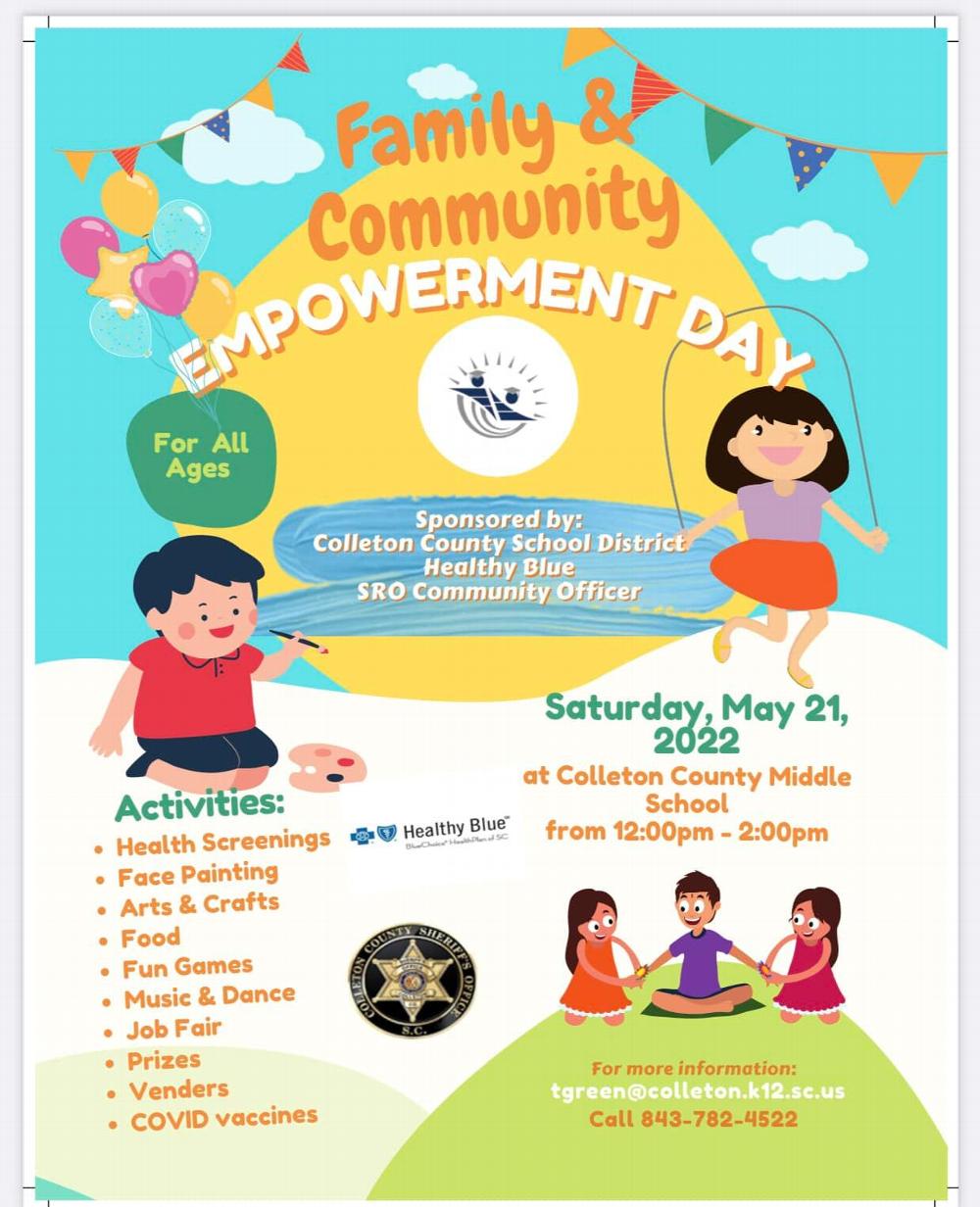 The Drug Awareness Trailer will be set up at this event on May 21st at the Colleton County Middle School.