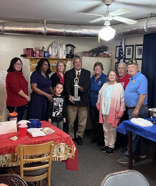 Veterans Parade Award Dinner
Mr. Bob Tiegs, CCVC and Mrs. Janet Smith, VSO awarded the Walterboro Elks #1988 with third place. Drug Awareness Trailer with Elroy and his crew. Pictured from left to right. Tanya James, Mrs. Janet Smith, Ayden James, ER Rhonda McDonald, Angus Patterson, Jerri Turner, Betty Enfinger, Ernest Enfinger, and Mr. Bob Tiegs. We are so proud of all of you.