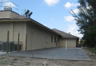 Back Patio and Shuffleboard Courts