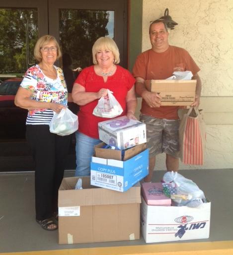 Delivering  the collection of supplies  for
Active Duty Soldiers