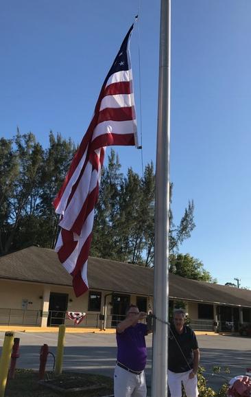 Steve Cook & Ray Honan replacing the Naples Elks Lodge 2010 Flag!