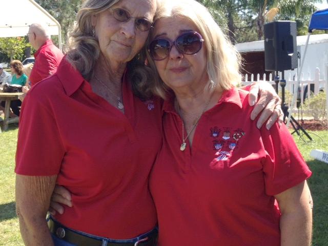 Pat Johnson giving Maria Thomas a hug after presentation of Elks Tooth