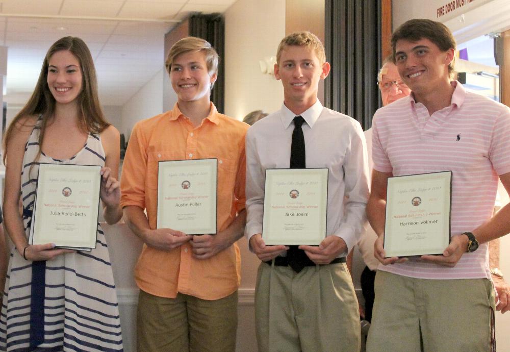 Naples Elks Lodge National Winners 2015 from left to right, Julia Reed-Betts, Austin Fuller, Jake Joers, and Harrison Vollmer.  Our Lodge had more Winners than any other Florida Lodge of which there are 102.
Photo: Mrs. Rakich
