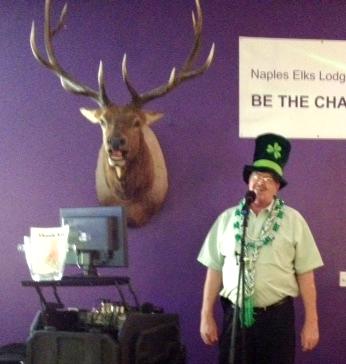 Tony Dodge supplied the entertainment for St. Patrick's Day dinner.