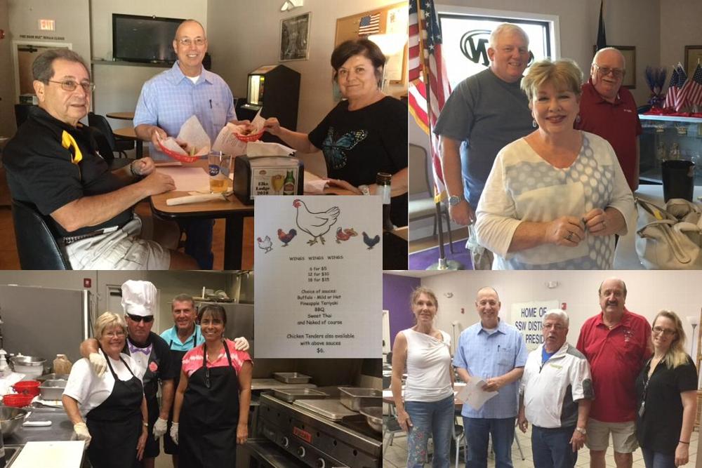 Wing Night at the Elks is a new event for charity with some of the proceeds going to NCH Pediatric Cancer Research. Volunteers cooked the wings which had a choice of sauces, and the comments were so positive and many reordered more after tasting them! Good music by Tony Dodge! Great job Ed Larsen in organizing this Thursday activity!