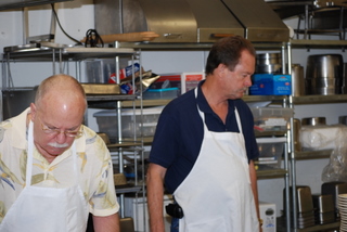 Our able kitchen staff doing the jobs that Visitors won't do.............. lol