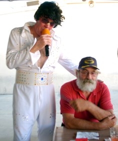 The Lodge's very own "Elvis" aka Tom.... belts out another favorite for Bob Naretta... what NO SILK SCARF for Bob........... lol