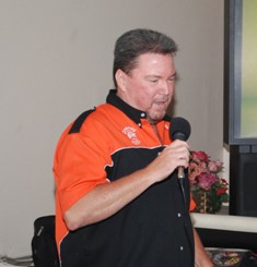 PER Marc Curd.... singing his favorite song...... "You put your right foot in.... and you shake it all about"