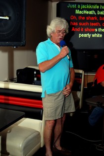 Our very own Shannon doing his version of "Mack the Knife".... or is that Big Mac and Knife...... lol